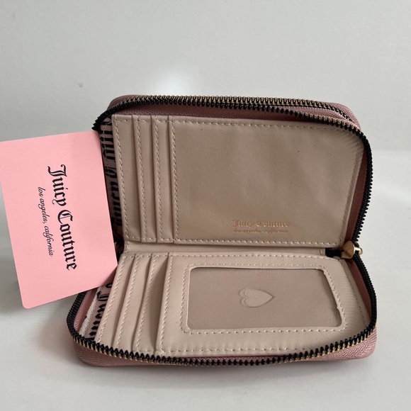 NWT Juicy Couture Dusty Blush Pink Breaking The Rules Double Medium Zip Wallet - Picture 4 of 8